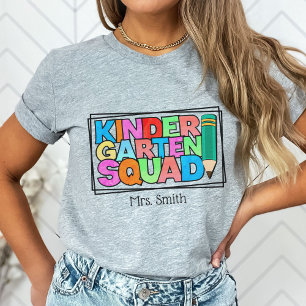 Kindergarten Squad Personalized Teacher T-Shirt