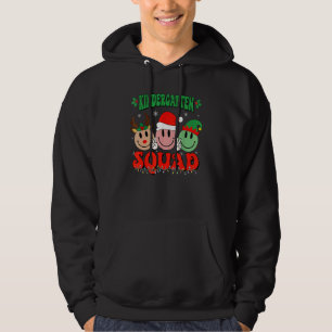 Kindergarten Squad Retro Groovy Christmas Teacher Hoodie