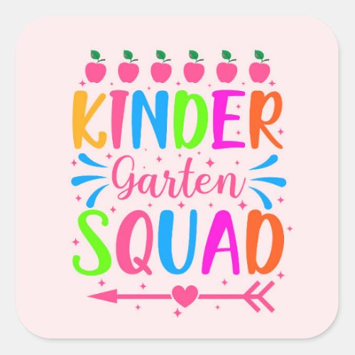 Kindergarten Squad Square Sticker