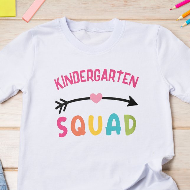 Kindergarten Squad T-Shirt (Start the school year off with some fun with this cute back to school t-shirt.)