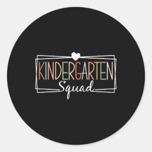 Kindergarten Squad Teachers Kids Kindergarten Back Classic Round Sticker