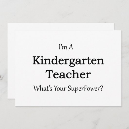 Kindergarten Teacher (Front/Back)