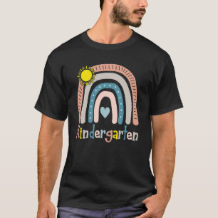 Kindergarten Teacher And Student Boho Rainbow Back T-Shirt