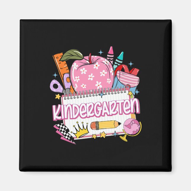 Kindergarten Teacher Back To School Apple Notebook Magnet (Front)