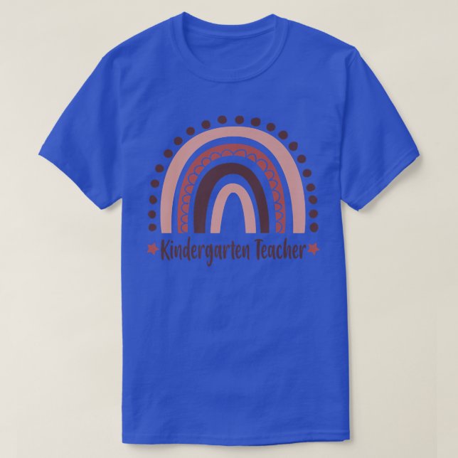 Kindergarten Teacher Boho Rainbow apparel Cute Tea T-Shirt (Design Front)