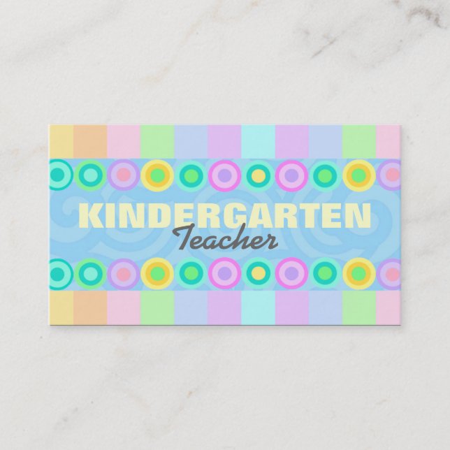 Kindergarten Teacher business cards (Front)