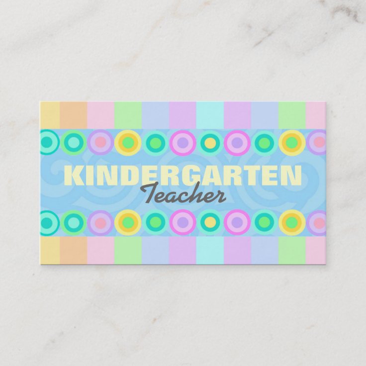 Kindergarten Teacher business cards | Zazzle