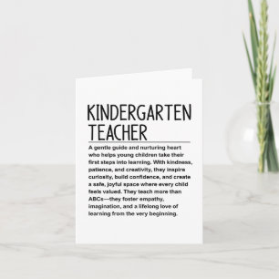 Kindergarten teacher card