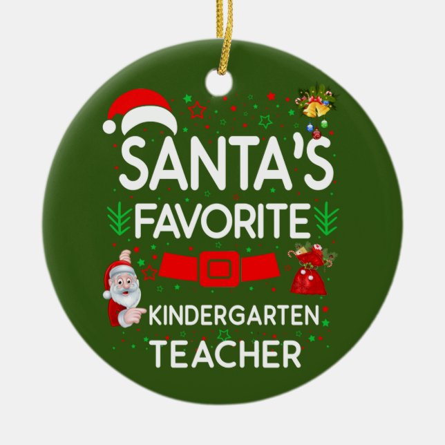 Kindergarten Teacher Ceramic Ornament (Front)