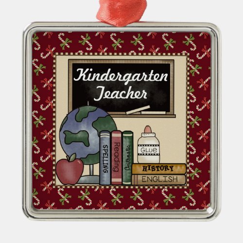 Kindergarten Teacher Christmas Keepsake Metal Ornament