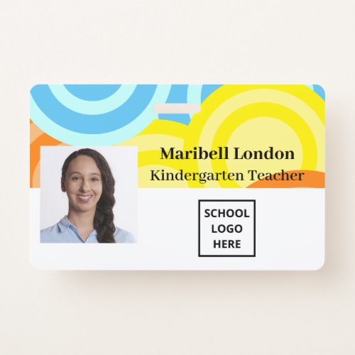 Kindergarten Teacher Colorful Badge