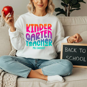 Kindergarten Teacher Colorful Ombre Design Sweatshirt