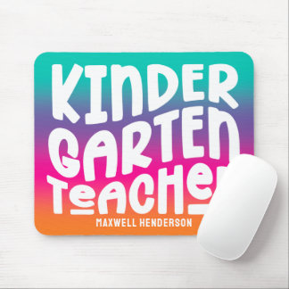 Kindergarten Teacher Colorful Ombre Mouse Pad