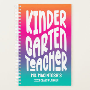 Kindergarten Teacher Colorful Ombre Planner