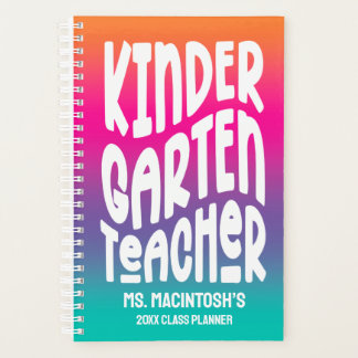Kindergarten Teacher | Colorful Ombre Planner