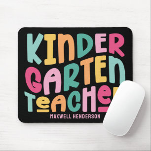 Kindergarten Teacher Colorful Typography Design Mouse Pad