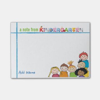 Kindergarten Teacher Custom Name Post-it Notes by schoolpsychdesigns at Zazzle