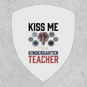 Kindergarten Teacher Fireworks Vintage Shirt Desig Patch