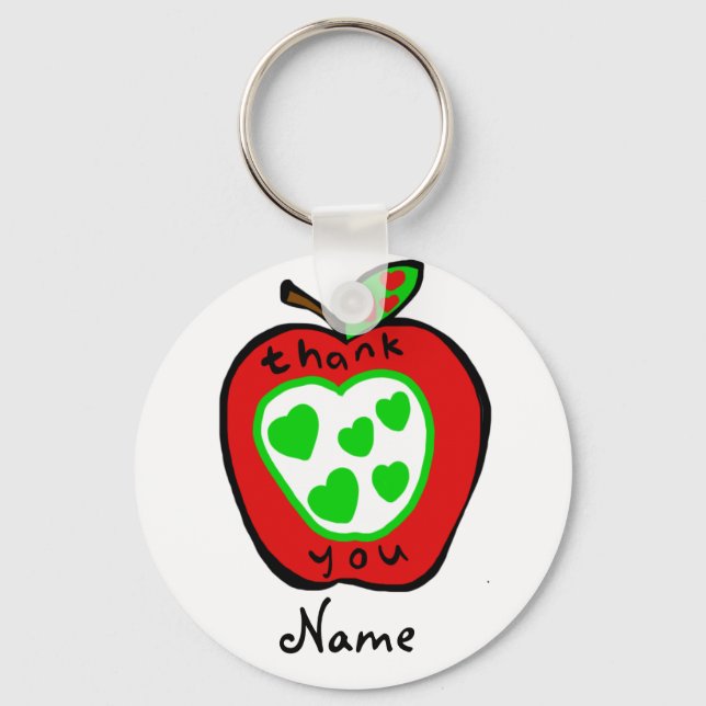Kindergarten Teacher Gift Personalized thank you Keychain (Front)