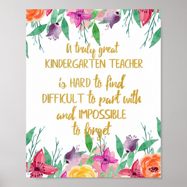Kindergarten teacher gift  poster (Front)