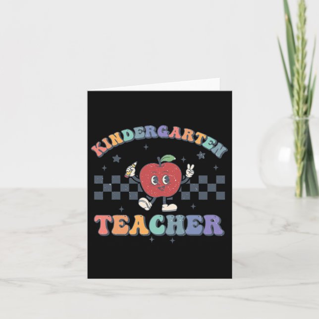 Kindergarten Teacher Groovy Ck To School Team Kg T Card (Front)