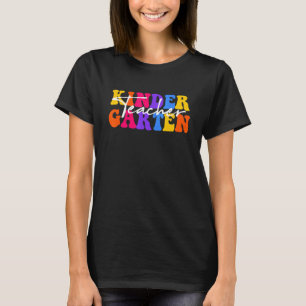Kindergarten Teacher Groovy Happy First Day Of Sch T-Shirt