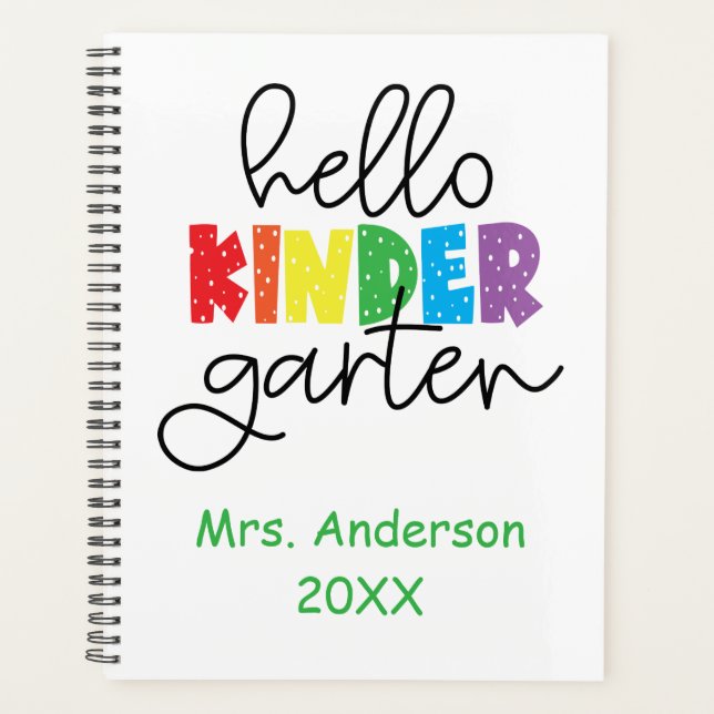 Kindergarten Teacher Hello Kindergarten  Notebook (Front)