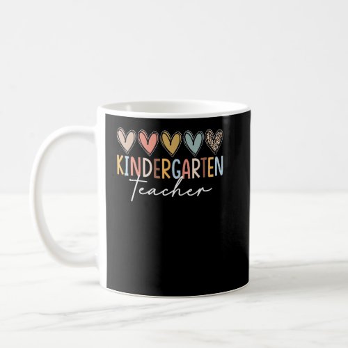 Kindergarten Teacher Leopard Cute Hearts First Day Coffee Mug