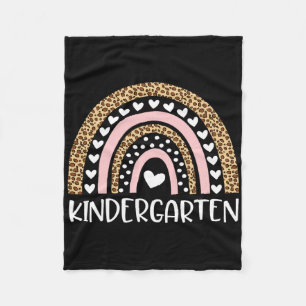 Kindergarten Teacher Leopard Rainbow Teacher Ck To Fleece Blanket