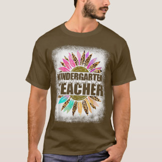 Kindergarten Teacher Leopard Sunflower , Back To S T-Shirt