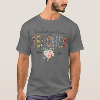 Kindergarten Teacher Leopard Teacher's Day Teach L T-Shirt