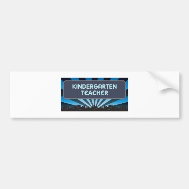 Kindergarten Teacher Marquee Bumper Sticker (Front)