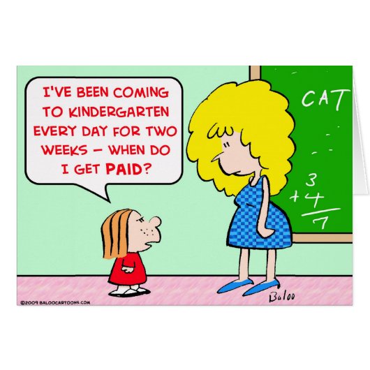 kindergarten teacher paid cards (Front Horizontal)