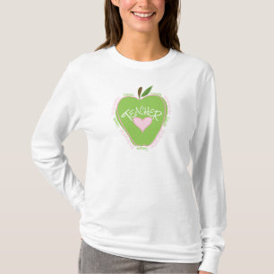 Kindergarten Teacher Pink and Green Apple T-Shirt