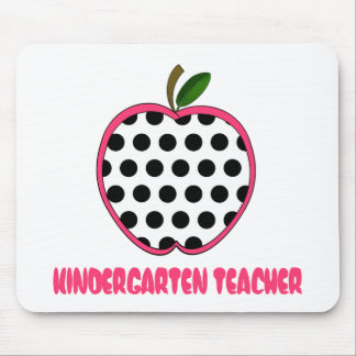 Kindergarten Teacher Polka Dot Apple Mouse Pad