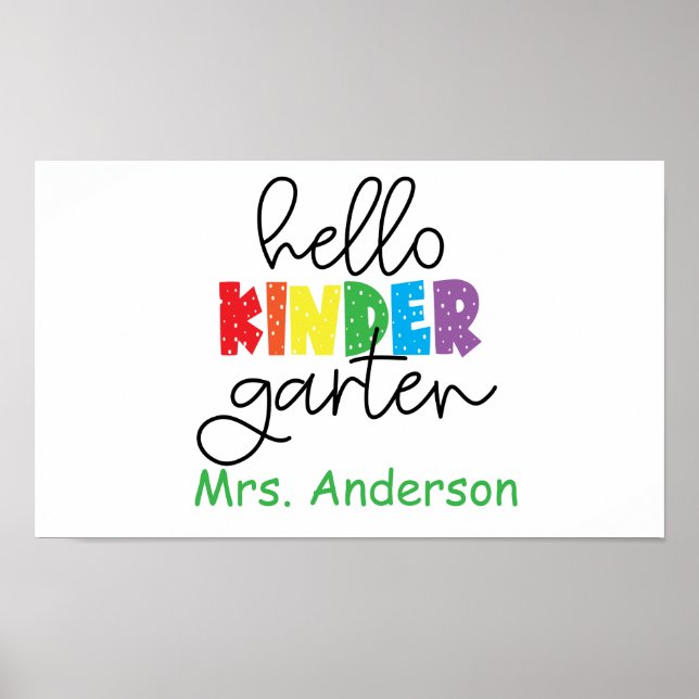 Kindergarten Teacher Poster for Classroom (Front)