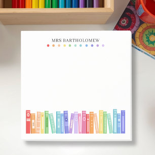 Kindergarten Teacher Rainbow Color Books Custom Post-it Notes