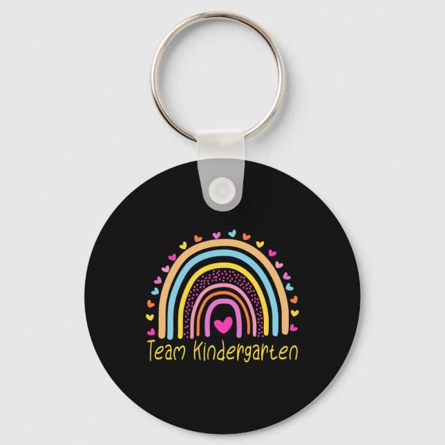 Kindergarten Teacher Rainbow  Keychain (Front)