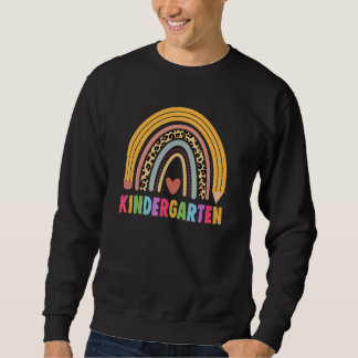 Kindergarten Teacher Student Boho Rainbow Back To  Sweatshirt