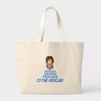 Kindergarten Teacher, Super Hero Teacher Large Tote Bag