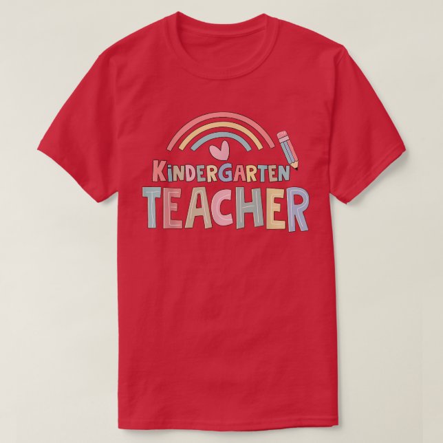 Kindergarten Teacher Team Kinder Squad Rainbow T-S T-Shirt (Design Front)