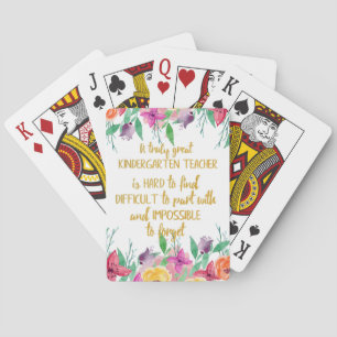 Kindergarten teacher thank you appreciation gift poker cards