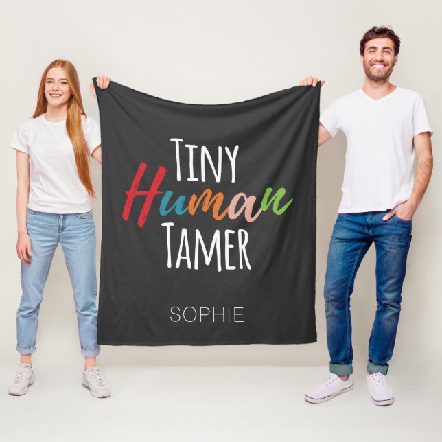 Kindergarten Teacher Tiny Human Tamer Personalized Fleece Blanket (In Situ)
