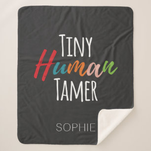 Kindergarten Teacher Tiny Human Tamer Personalized Sherpa Blanket