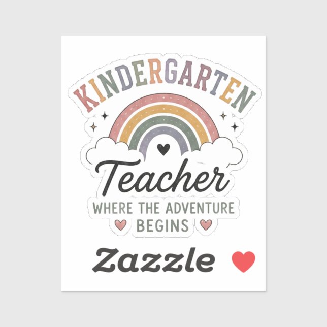 Kindergarten Teacher Where Adventure Begins Gift Sticker (Sheet)