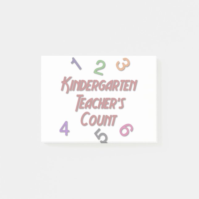 Kindergarten Teachers Count Post-it Notes (Front)