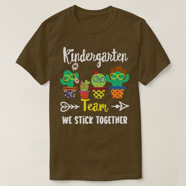 Kindergarten Team, Funny Cactus Kindergarten Teach T-Shirt (Design Front)