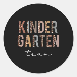 Kindergarten Team Hello Back To School Appreciatio Classic Round Sticker