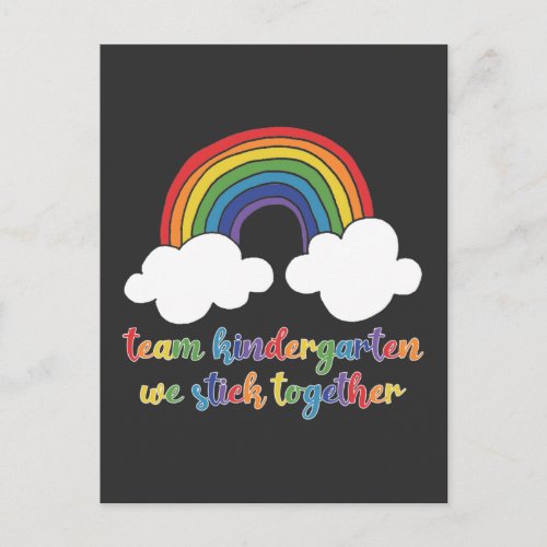 Kindergarten Team Rainbow Kids Teacher Children Postcard