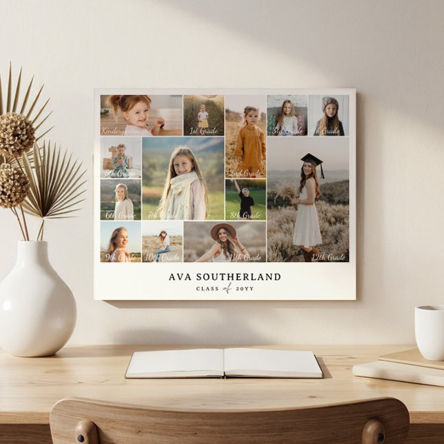Kindergarten to Grade 12 Photo Collage Graduation Acrylic Print (Kindergarten to Grad 12 Photo Collage Graduation Acrylic Print)